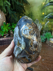 Chalcedony Geode Egg with Agate