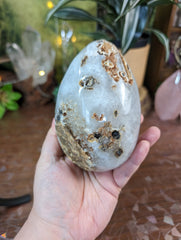 Chalcedony Geode Egg with Quartz