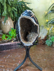 Chocolate Druzy Jasper Geode Egg