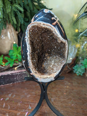 Chocolate Druzy Jasper Geode Egg