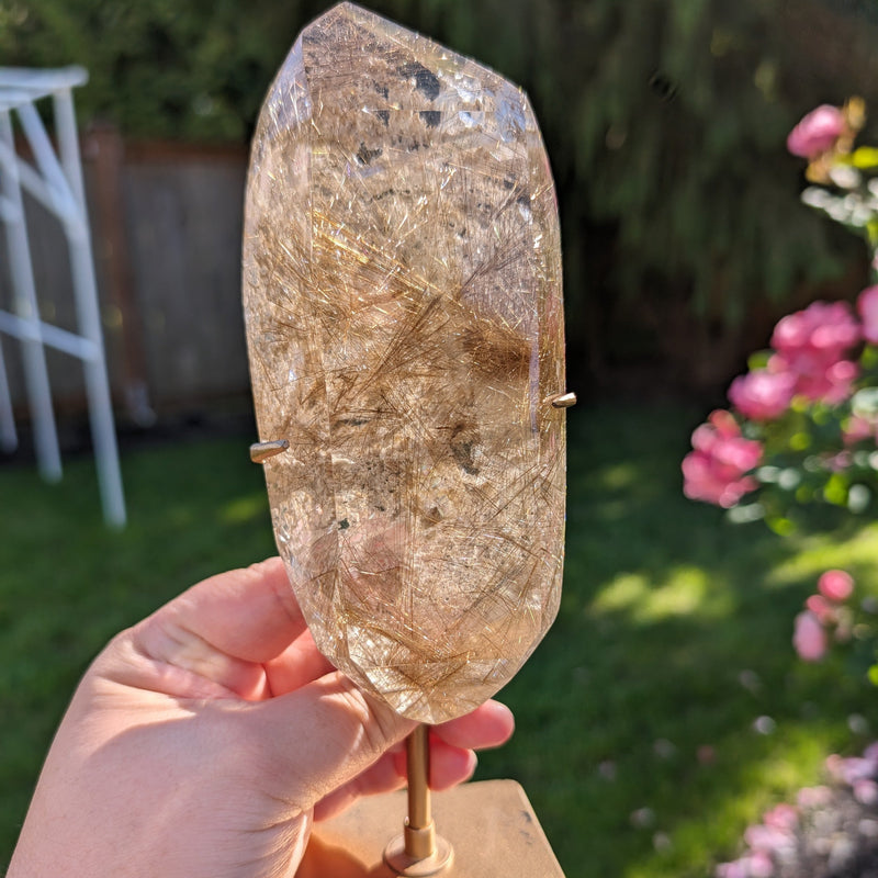 Gold Rutilated Quartz with 5 Penetrator Points