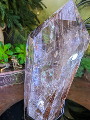 RARE Stunning Red Rutilated Quartz Point Filled with Rainbows