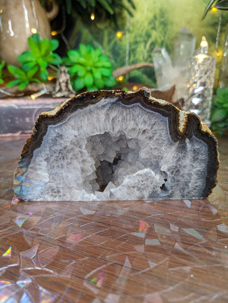 Quartz Druzy Geode with Agate Banding