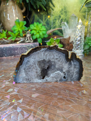 Quartz Druzy Geode with Agate Banding