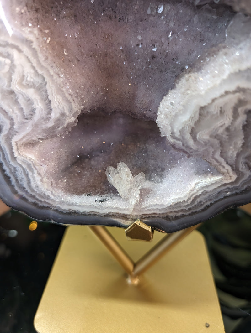 Pink Amethyst, Quartz & Agate Geode from Brazil