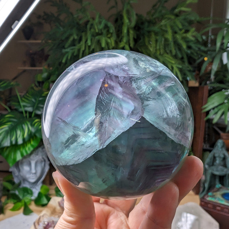 Fluorite Sphere, Fluorite Crystal Ball, Gemmy Crystal Ball