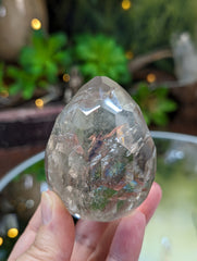 Faceted Light Smoky Quartz Egg