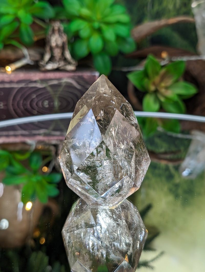 High Grade Faceted Light Smoky Quartz Egg