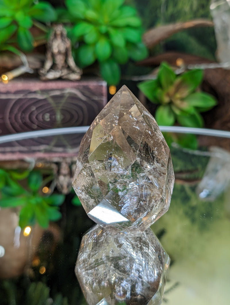 High Grade Faceted Light Smoky Quartz Egg