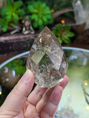 High Grade Faceted Light Smoky Quartz Egg