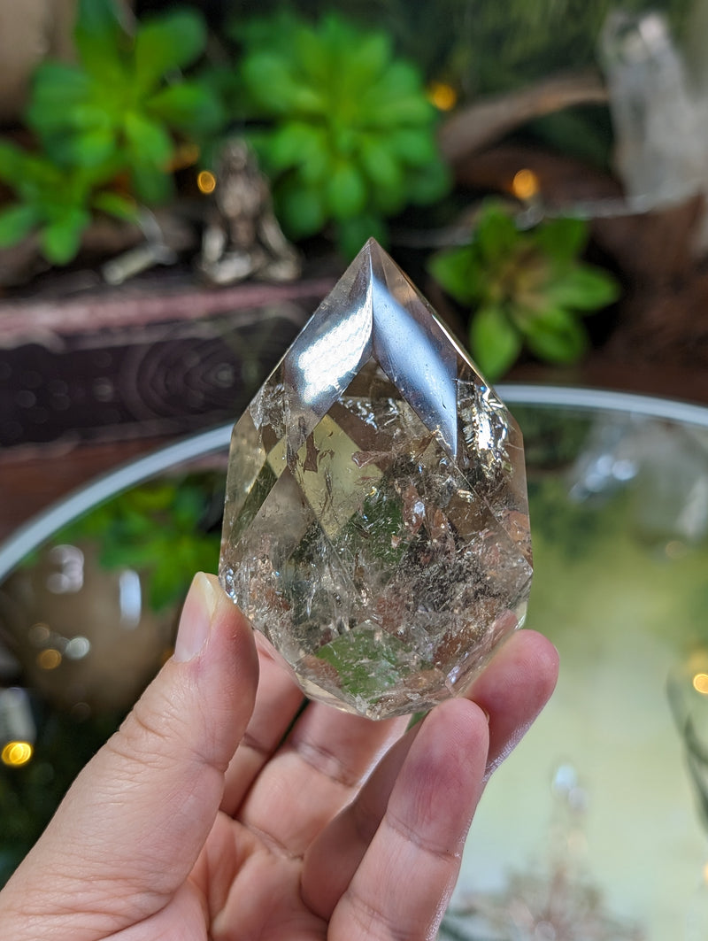 High Grade Faceted Light Smoky Quartz Egg