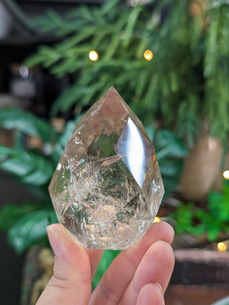 High Grade Faceted Light Smoky Quartz Egg