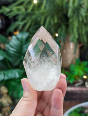 High Grade Faceted Clear Quartz Egg