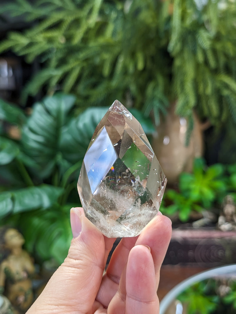 Faceted Light Smoky Quartz Egg