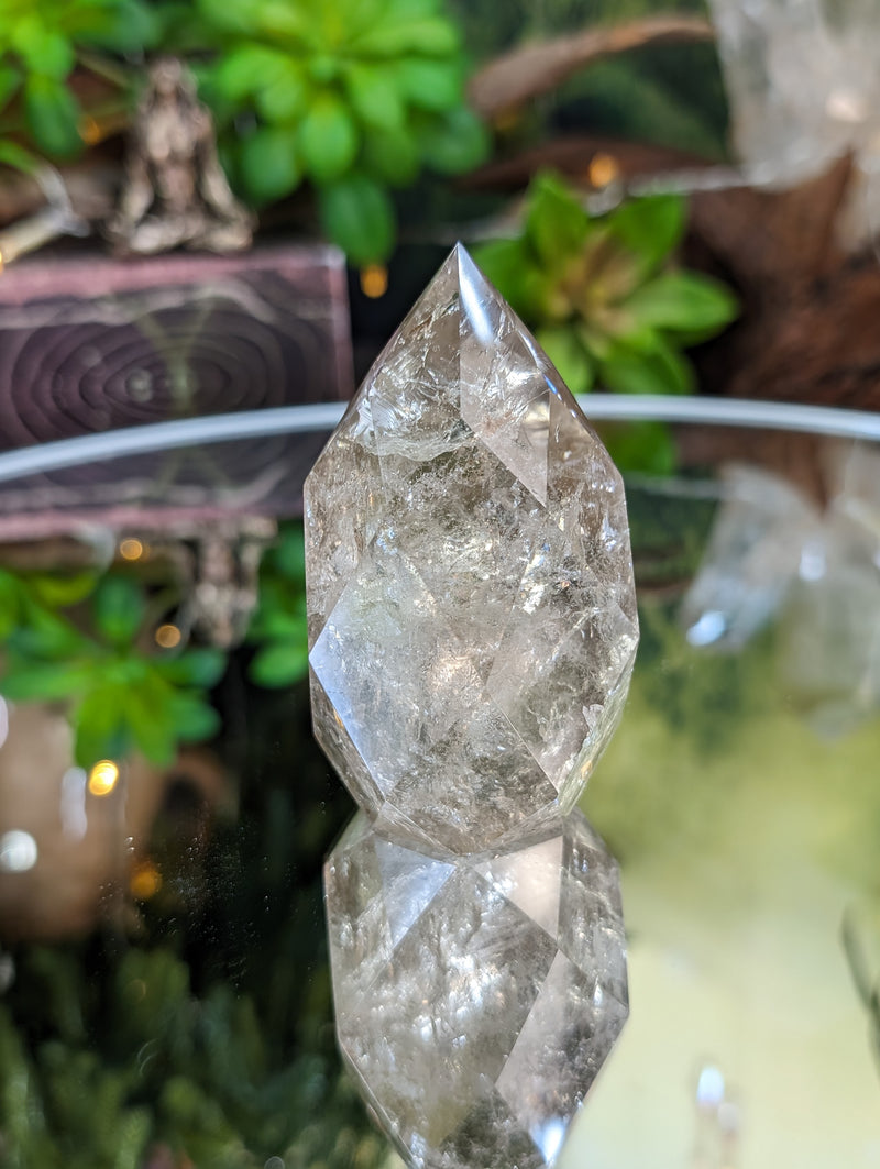 Faceted Light Smoky Quartz Egg