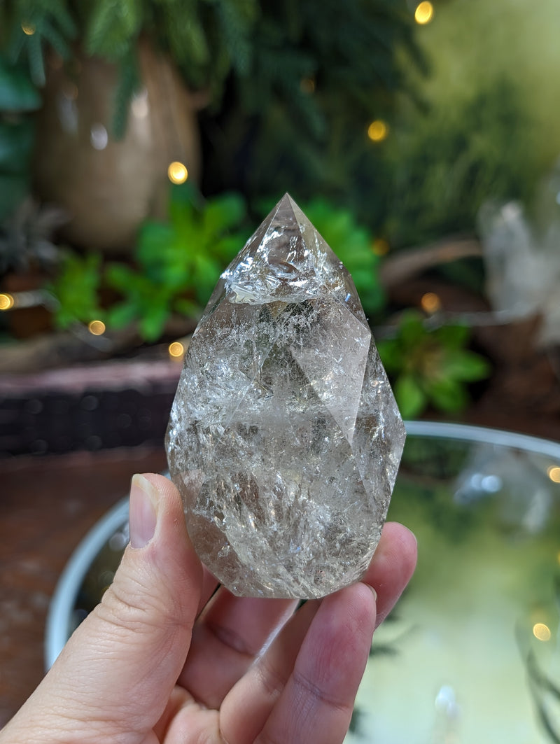 Faceted Light Smoky Quartz Egg