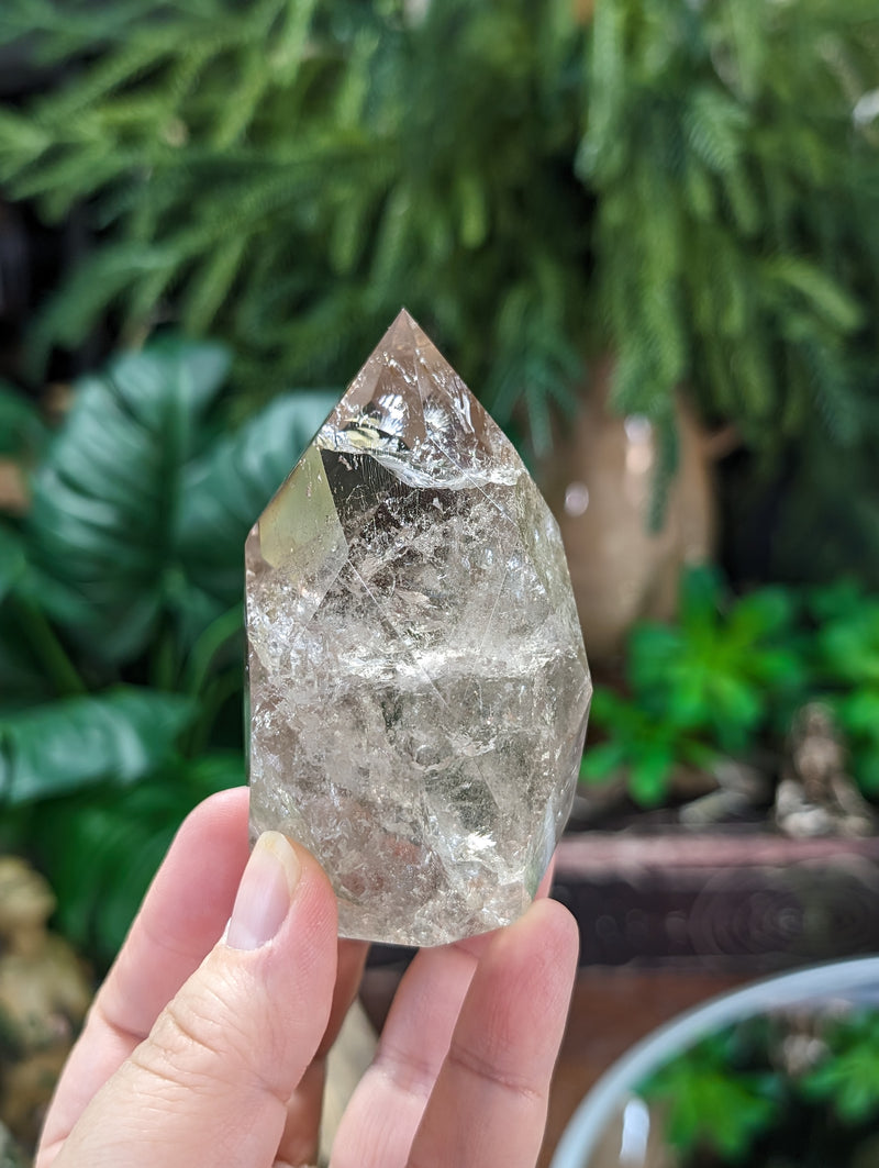 Faceted Light Smoky Quartz Egg