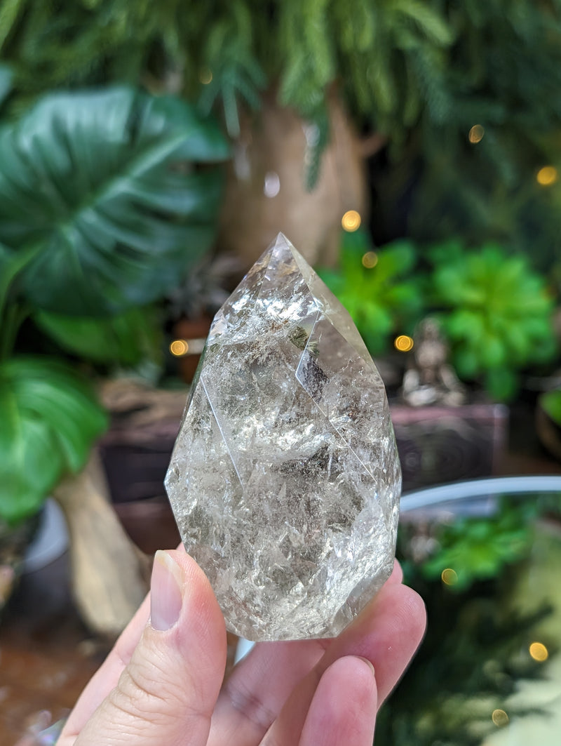 Faceted Light Smoky Quartz Egg