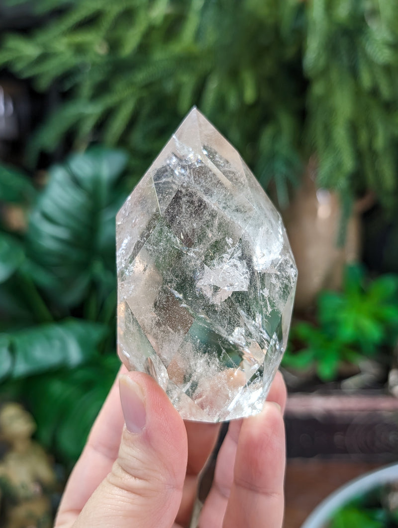 High Grade Faceted Clear Quartz Egg