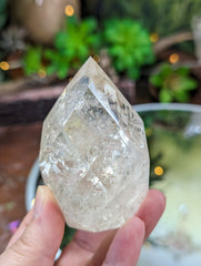 Faceted Clear Quartz Egg