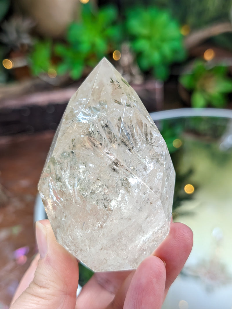 Faceted Clear Quartz Egg