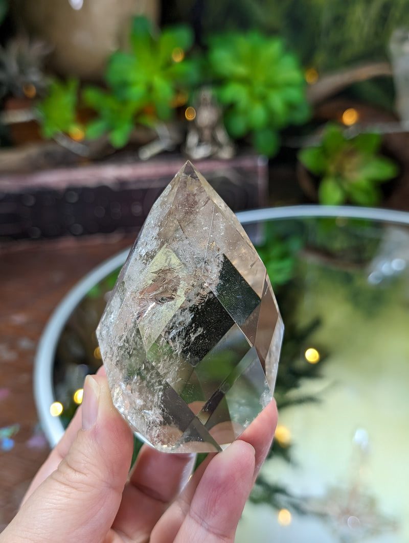 High Grade Faceted Light Smoky Quartz Egg