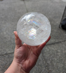 XL Optical Calcite Sphere FULL of RAINBOWS