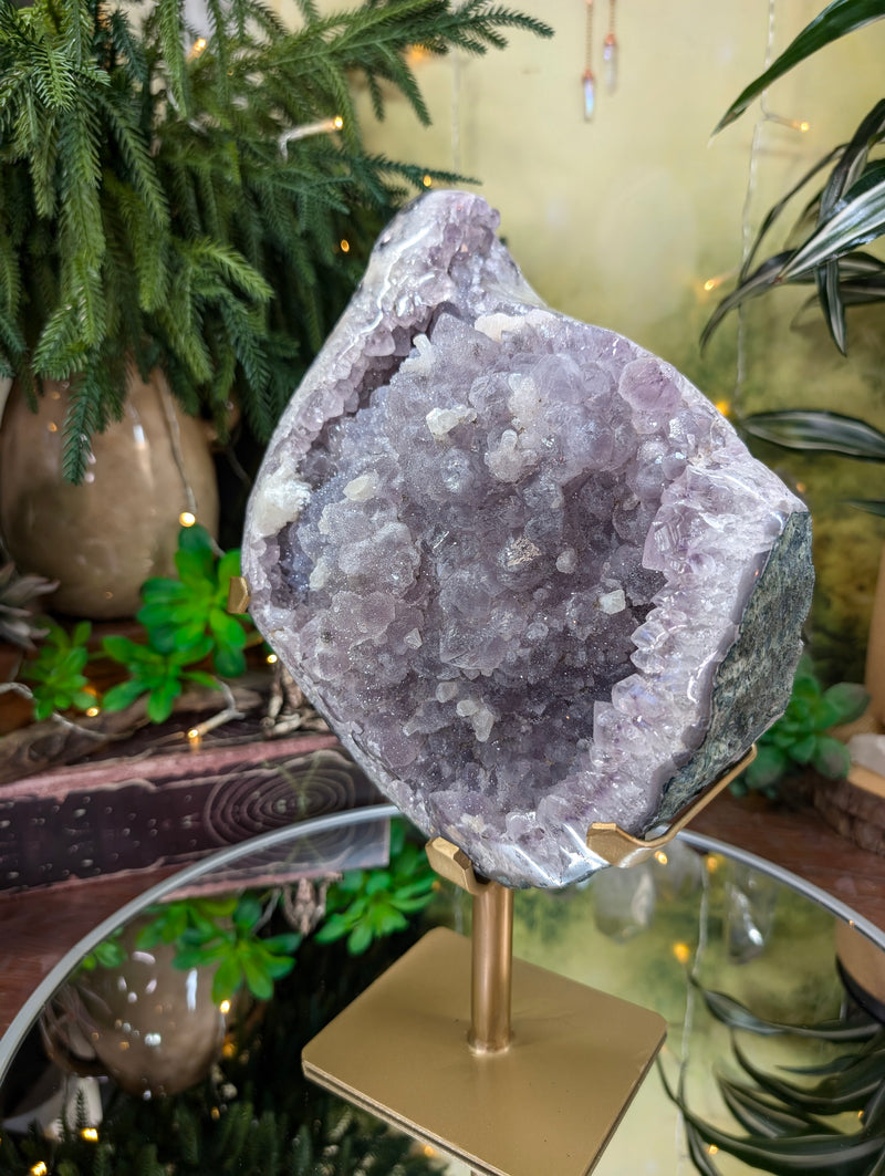 Stunning XXL Amethyst Druzy with Calcite