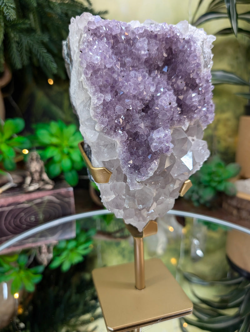 Pseudomorph Amethyst Over Quartz Specimen