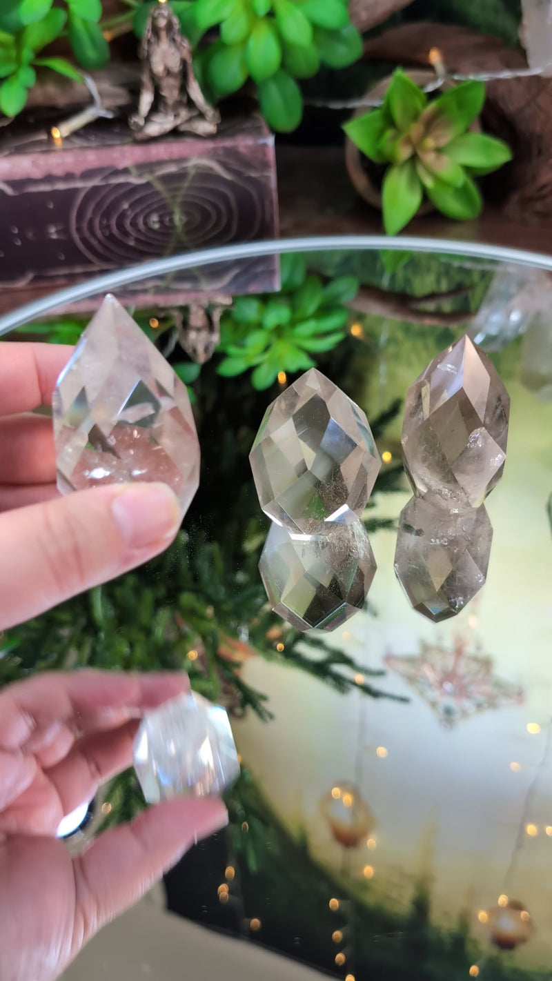 High Grade Faceted Quartz Egg  (you choose)