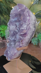XL Frosted Big Points Amethyst on Custom Stand