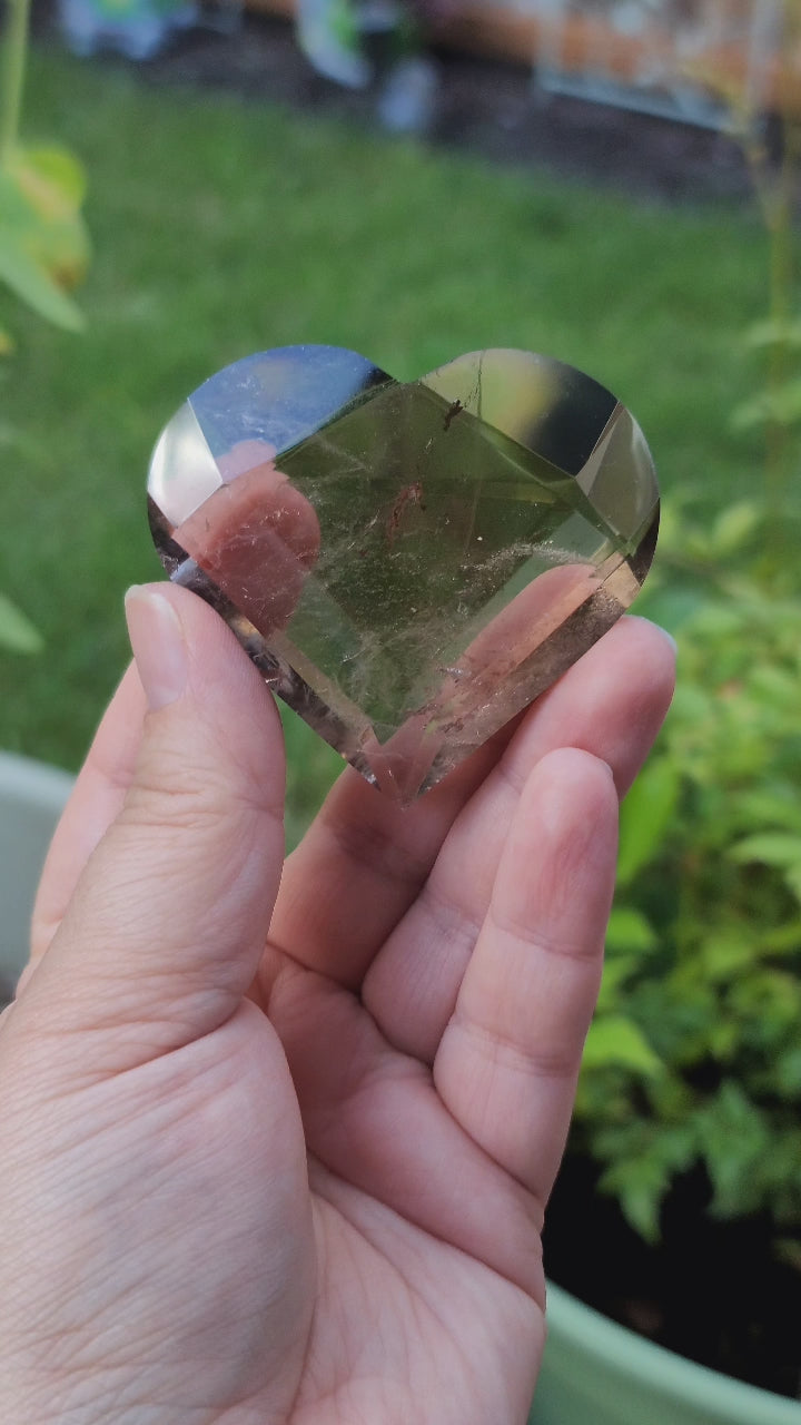 Smoky Quartz Faceted Heart