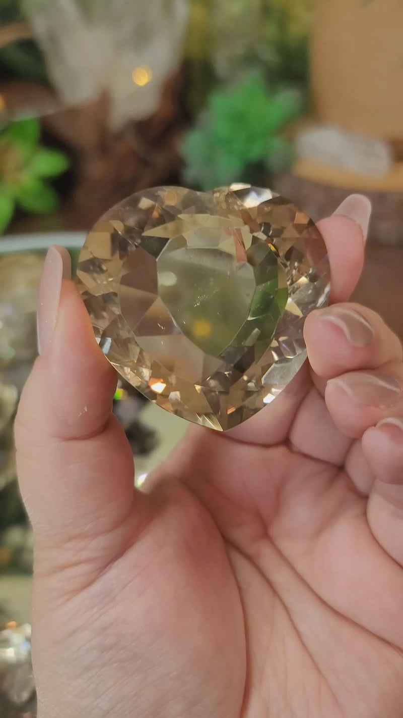 Gem Grade Champagne Citrine Faceted Heart