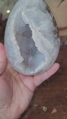 Chalcedony Geode Egg with Quartz