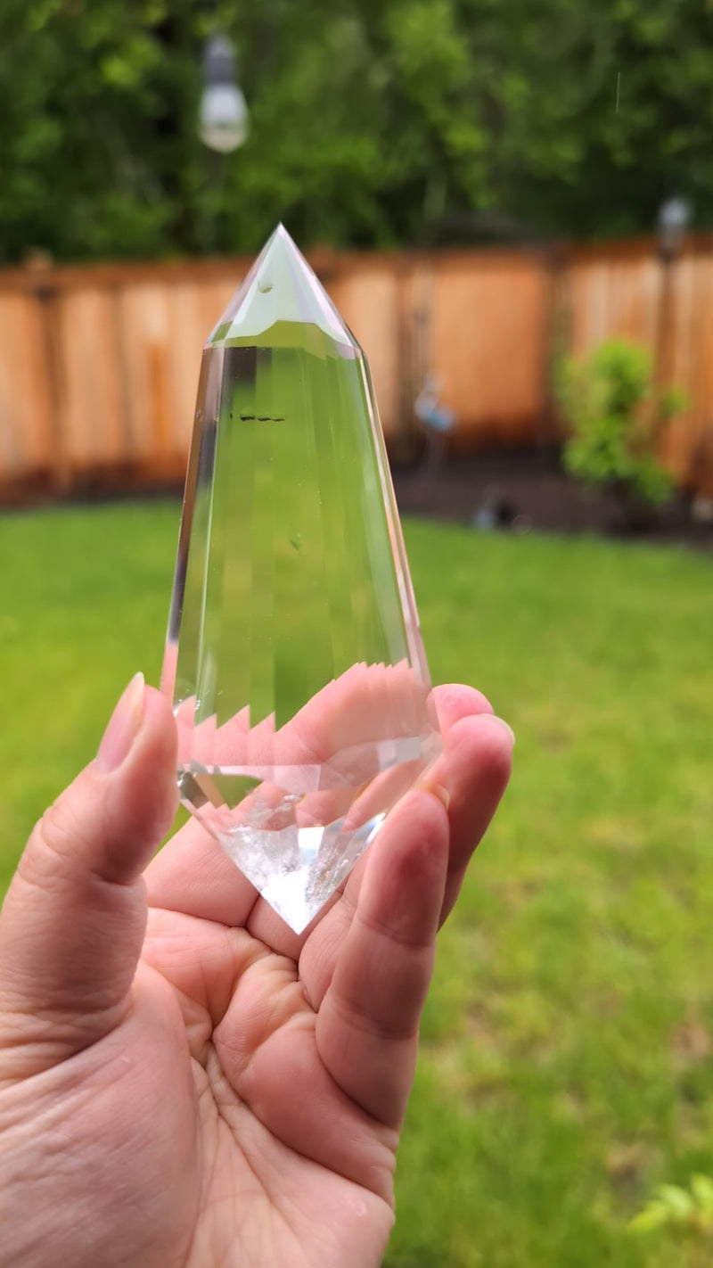 Ultra High Clarity Faceted Lemurian Quartz DT Point