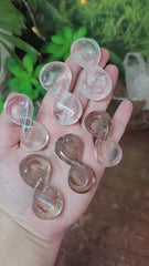 Clear Quartz Crystal Infinity Symbol Palmstone