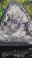 16lb Quartz Over Amethyst, Chlorite & Calcite Stalactites Cathedral Geode