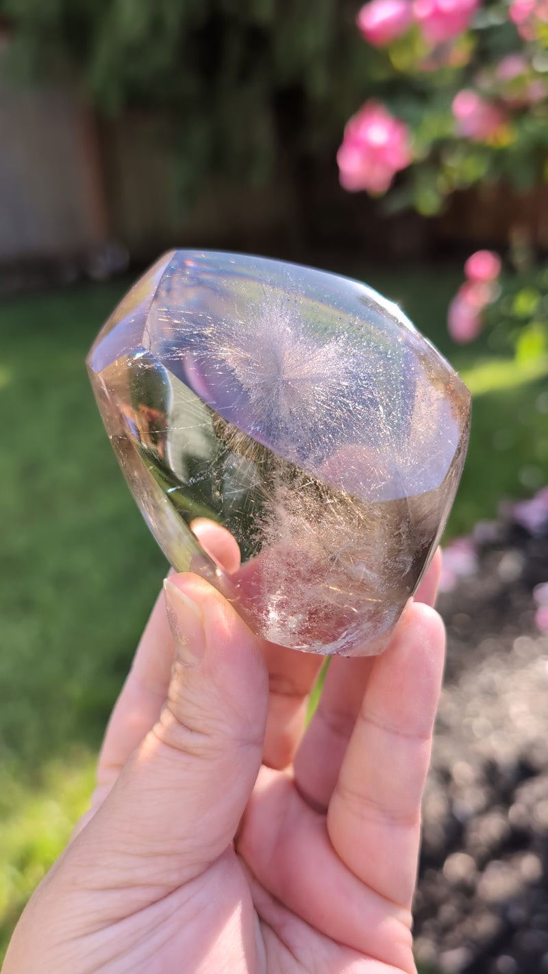 Smoky Quartz with Rutile Clusters