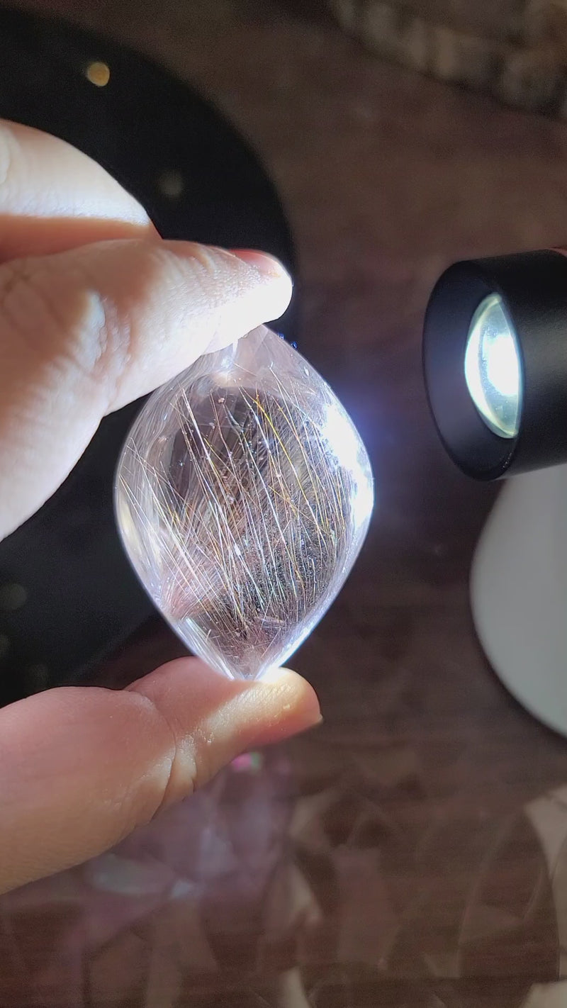 RARE Clear Quartz with Pink (Rose Gold) Rutile