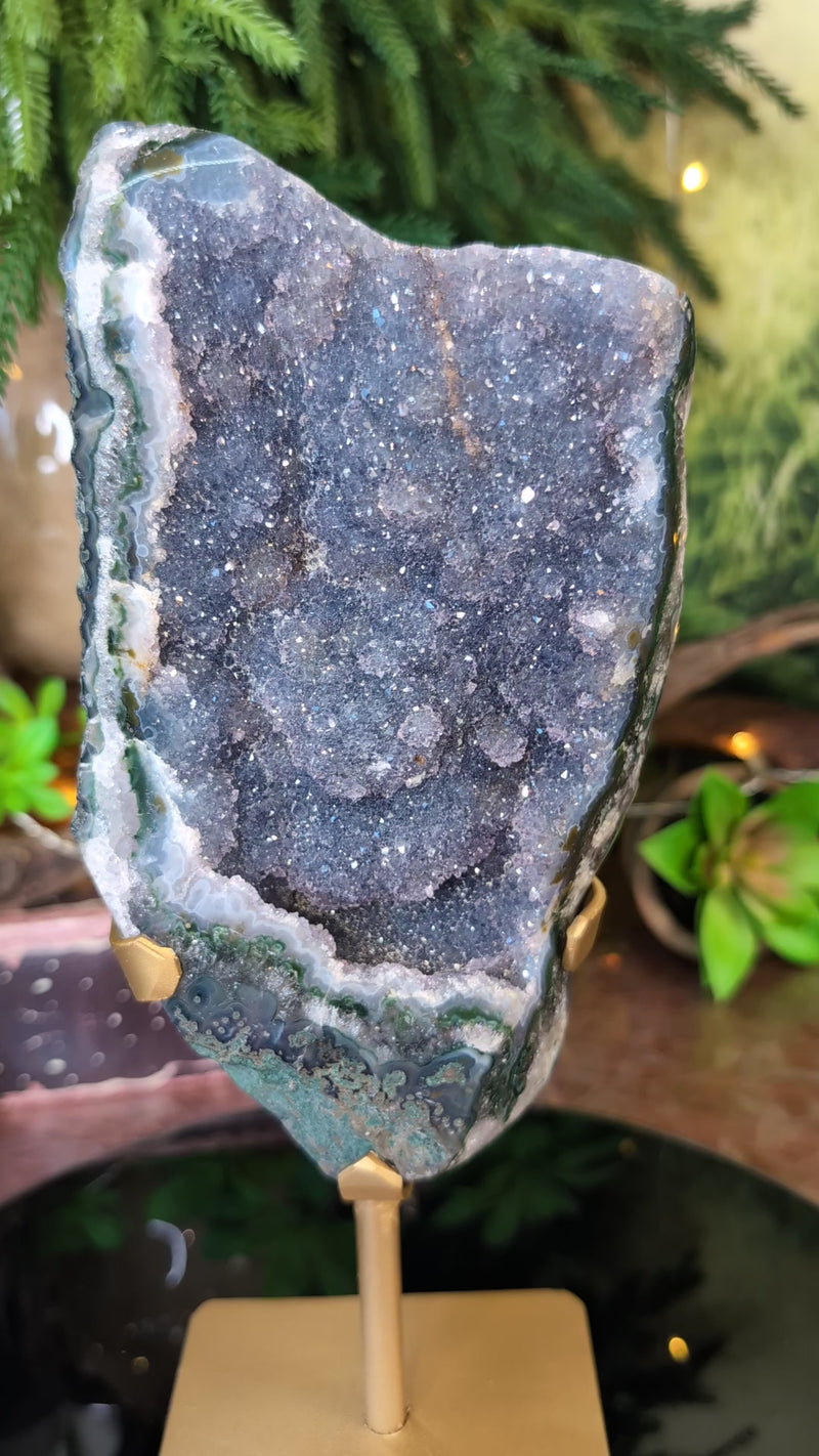 Lavender Druzy Freeform on Stand