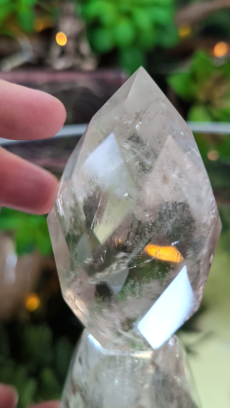 High Grade Faceted Clear Quartz Egg