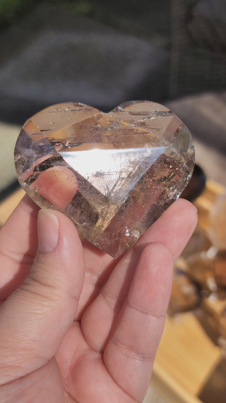 Light Smoky Quartz Faceted Heart