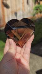 Dark Smoky Quartz Faceted Heart