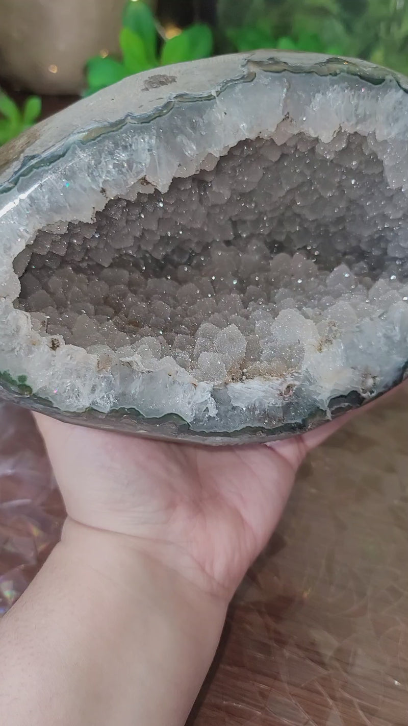 Beautiful Large Sugar Druzy Geode