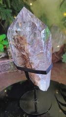 RARE Stunning Red Rutilated Quartz Point Filled with Rainbows