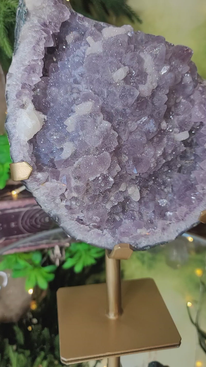 Stunning XXL Amethyst Druzy with Calcite