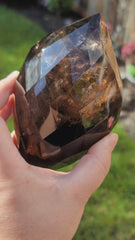 Faceted Dark Smoky Quartz with Rainbows