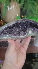 Amethyst Geode with Calcite Cubes