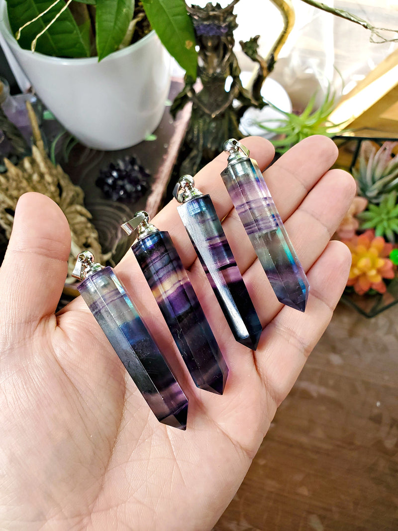 Crystal Point Perfume Bottle Pendants