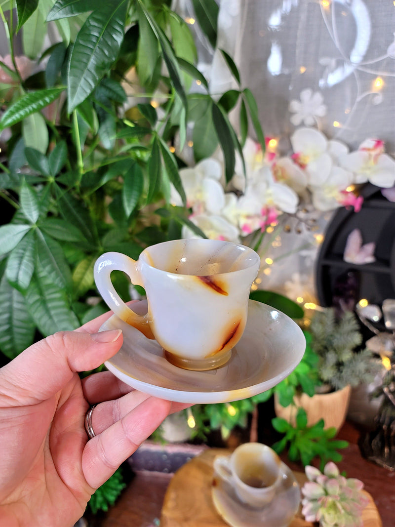 Carnelian Crystal Teacup Set